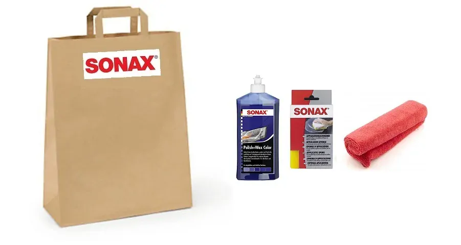 'Modrý' balíček - Polish&Wax COLOR leštěnka modrá 296241 (250 ml) + houbička k nanášení vosku 417300 + mikroutěrka k leštění 416200